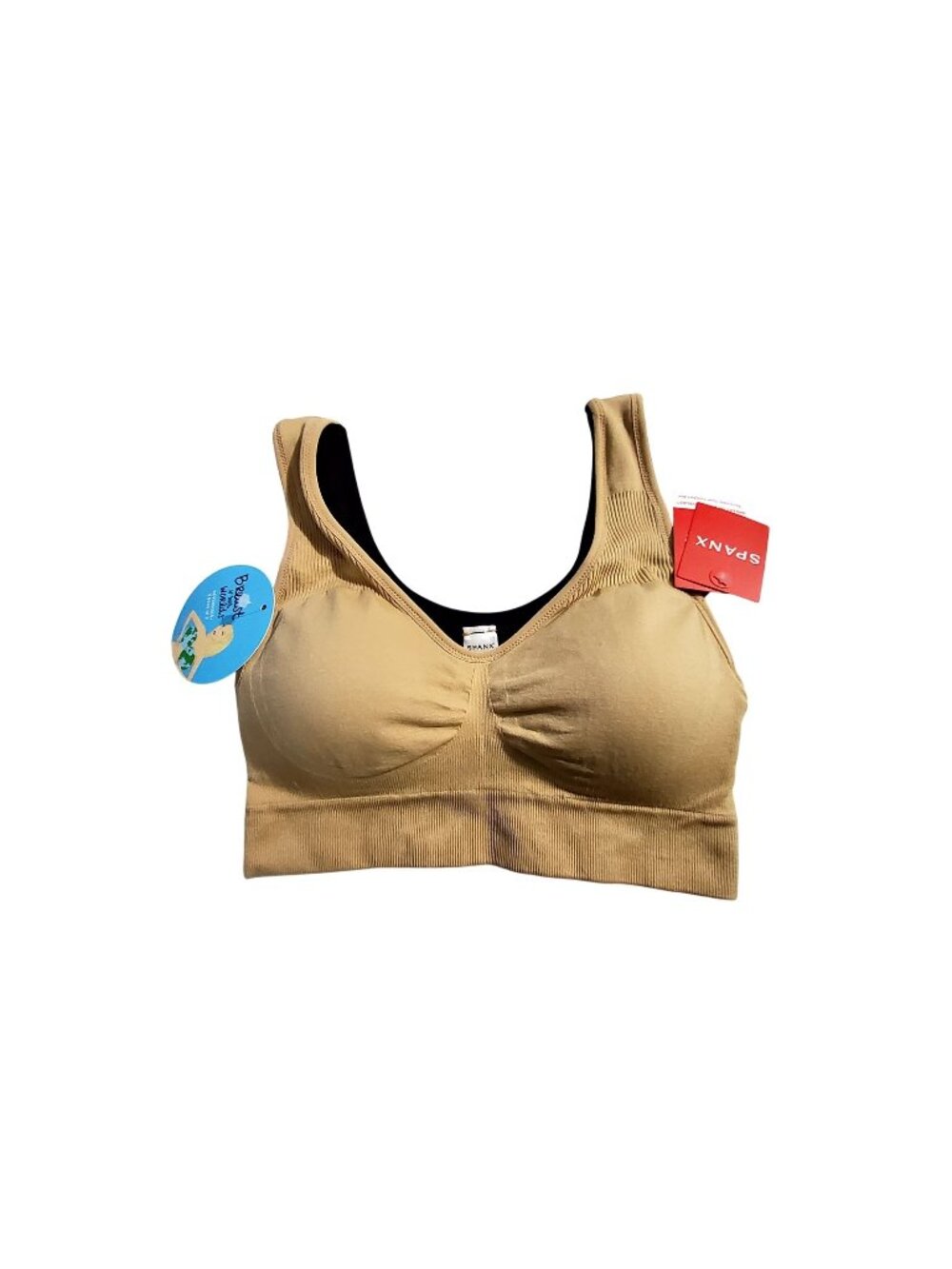 Spanx Womens Bra Reversible Beige Black 2-In-1 Comfort Fit Ribbed texture Size S